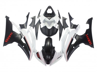 Descuento Carenados Moto Yamaha YZF 600 R6 2008-2016 - Blanco Negro Mate Rojo Calcomanías