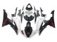 Descuento Carenados Moto Yamaha YZF 600 R6 2008-2016 - Blanco Negro Mate Rojo Calcomanías