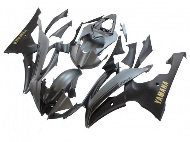 Descuento Carenados Moto Yamaha YZF 600 R6 2008-2016 - Gris Negro Mate Oro Calcomanías