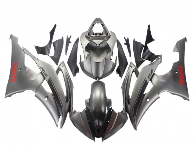 Descuento Carenados Moto Yamaha YZF 600 R6 2008-2016 - Gris Mate Rojo Calcomanías