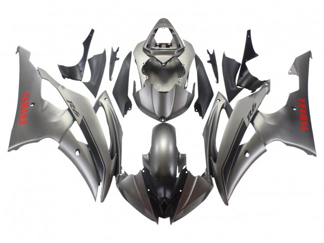 Descuento Carenados Moto Yamaha YZF 600 R6 2008-2016 - Gris Mate Rojo Calcomanías