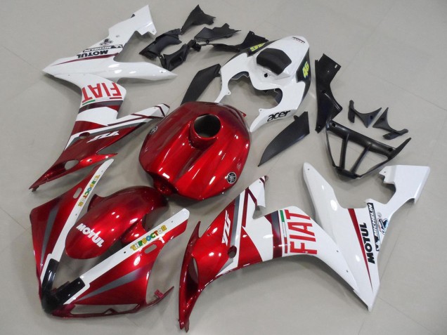 Descuento Carenados Moto Yamaha YZF R1 2004-2006 - Blanco Rojo Fiat Motul