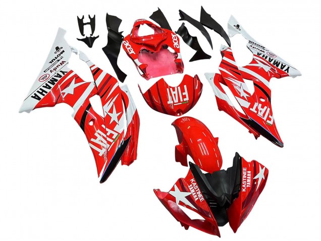 Descuento Carenados Moto Yamaha YZF 600 R6 2008-2016 - Blanco Rojo Negro Fiat Acer