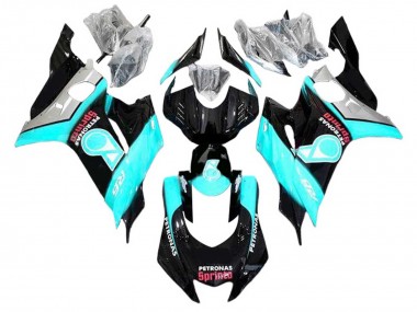 Descuento Carenados Moto Yamaha YZF 600 R6 2008-2016 - Azul Claro Negro Brillante Petronas