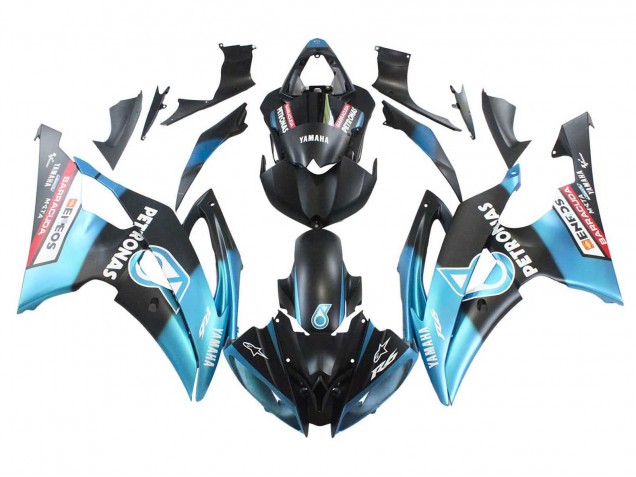 Descuento Carenados Moto Yamaha YZF 600 R6 2008-2016 - Azul Claro Negro Mate Petronas ENEOS