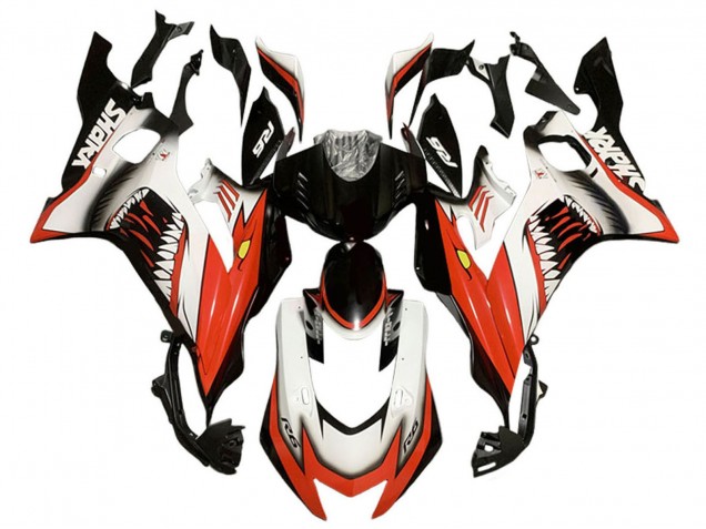 Descuento Carenados Moto Yamaha YZF 600 R6 2017-2023 - Blanco Rojo Negro Tiburón