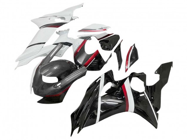 Descuento Carenados Moto Yamaha YZF 600 R6 2017-2023 - Blanco Rojo Negro Brillante FibraCarbono Estilo