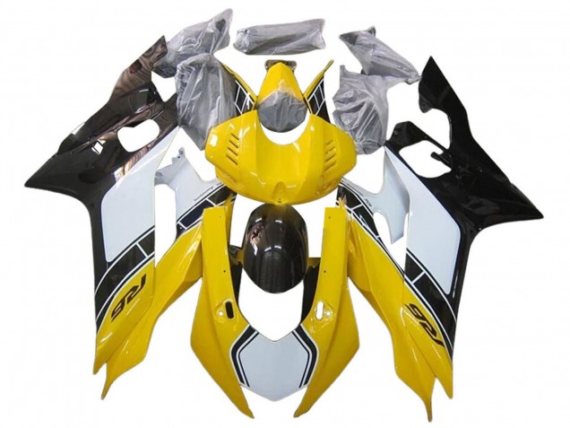 Descuento Carenados Moto Yamaha YZF 600 R6 2017-2023 - Blanco Amarillo Negro Brillante