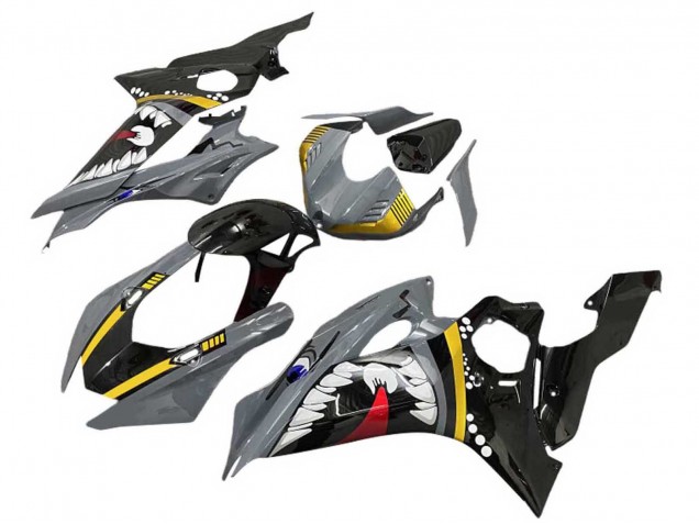Descuento Carenados Moto Yamaha YZF 600 R6 2017-2023 - Gris Amarillo Negro Brillante Tiburón