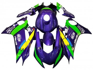 Descuento Carenados Moto Yamaha YZF 600 R6 2017-2023 - Verde Púrpura Amarillo Negro Trick Star