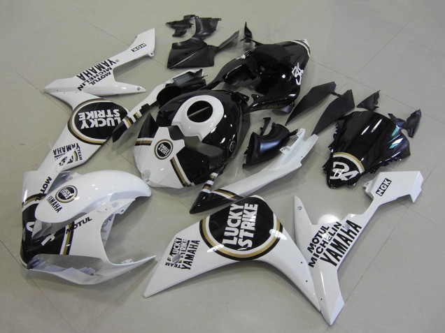 Descuento Carenados Moto Yamaha YZF R1 2007-2008 - Blanco Negro Lucky Strike