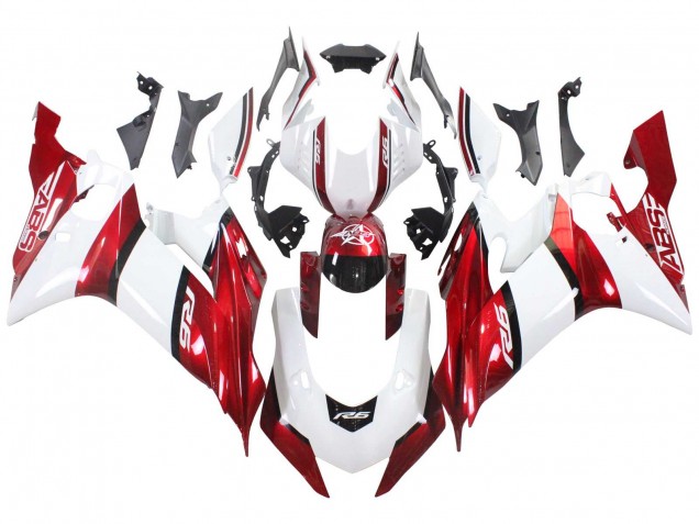 Descuento Carenados Moto Yamaha YZF 600 R6 2017-2023 - Blanco Rojo Negro