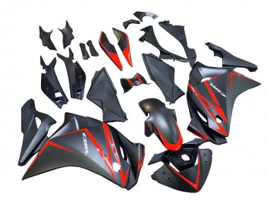 Descuento Carenados Moto Honda CBR250RR 2011-2015 - Negro Mate Rojo Raya
