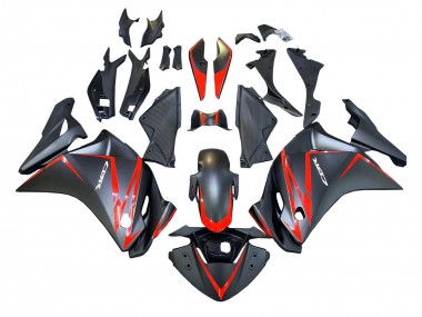 Descuento Carenados Moto Honda CBR250RR 2011-2015 - Negro Mate Rojo Raya