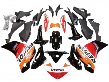 Descuento Carenados Moto Honda CBR250RR 2011-2015 - Naranja Blanco Rojo Negro Lustroso HRC Repsol