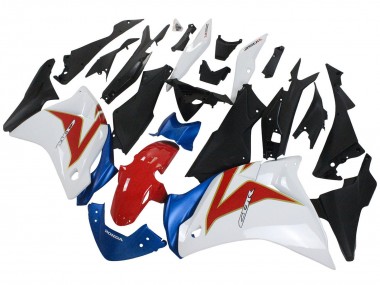 Descuento Carenados Moto Honda CBR250RR 2011-2015 - Blanco Rojo Azul Claro