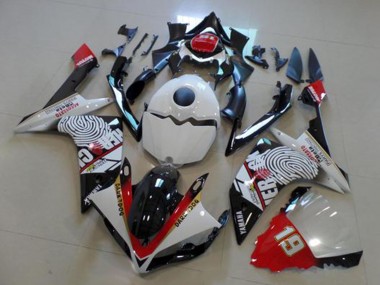 Descuento Carenados Moto Yamaha YZF R1 2007-2008 - Blanco Rojo Negro Amarillo Dark Dog