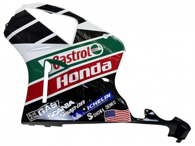 Descuento Carenados Moto Honda VTR1000 2000-2006 - Blanco Rojo Verde Negro Brillante Castrol