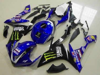 Descuento Carenados Moto Yamaha YZF R1 2007-2008 - Blanco Azul Negro Verde Monstruo