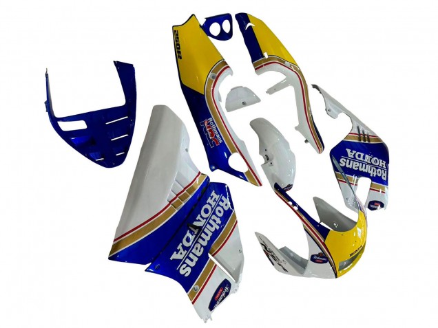 Descuento Carenados Moto Honda NSR250 1994-1996 - Blanco Azul Amarillo Oro Rothmans