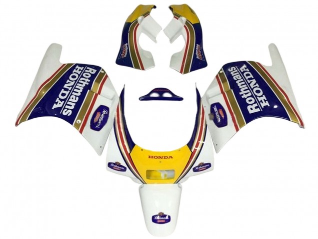 Descuento Carenados Moto Honda NSR250R 1988-1989 - Blanco Amarillo Azul Rothmans