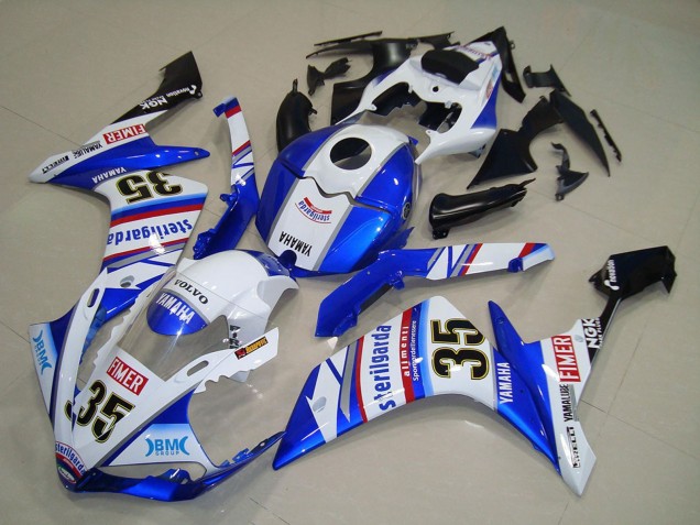 Descuento Carenados Moto Yamaha YZF R1 2007-2008 - Blanco Azul Rojo Negro Volvo Sterilgarda Yamalube Fimer 35