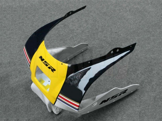 Descuento Carenados Moto Honda NSR250R 1988-1989 - Blanco Amarillo Oro Negro Brillante