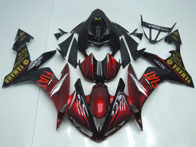 Descuento Carenados Moto Yamaha YZF R1 2007-2008 - Rojo Granate Negro Fiat