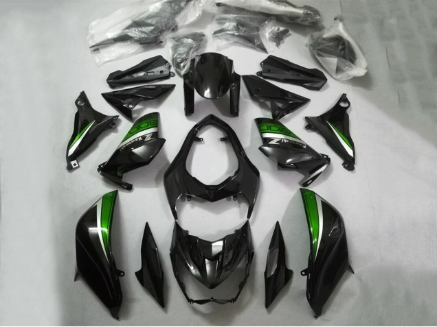 Descuento Carenados Moto Kawasaki Z800 2013-2018 - Negro Brillante Verde Plata