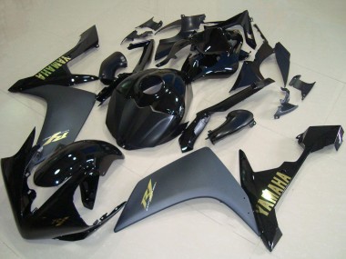 Descuento Carenados Moto Yamaha YZF R1 2007-2008 - Negro Brillante Negro Mate Oro
