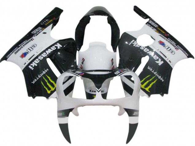 Descuento Carenados Moto Kawasaki ZX12R 2000-2001 - Blanco Negro Amarillo Elf Monstruo