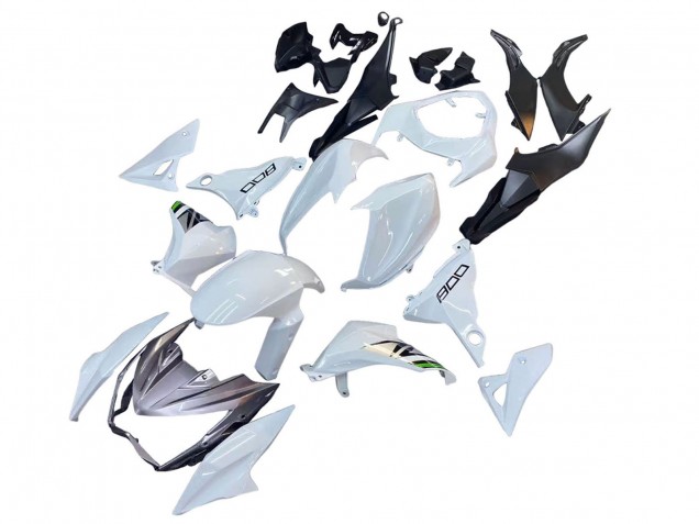 Descuento Carenados Moto Kawasaki Z800 2013-2018 - Blanco Verde Plata Negro