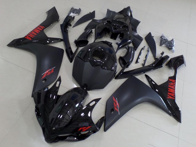 Descuento Carenados Moto Yamaha YZF R1 2007-2008 - Negro Brillante Negro Mate Rojo