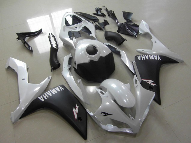 Descuento Carenados Moto Yamaha YZF R1 2007-2008 - Blanco Negro Mate