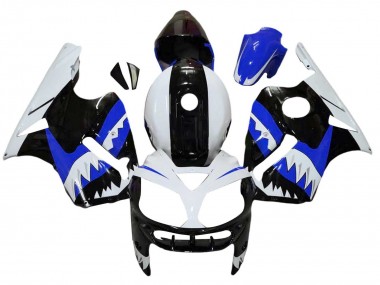 Descuento Carenados Moto Kawasaki ZX12R 2002-2006 - Blanco Azul Negro Tiburón