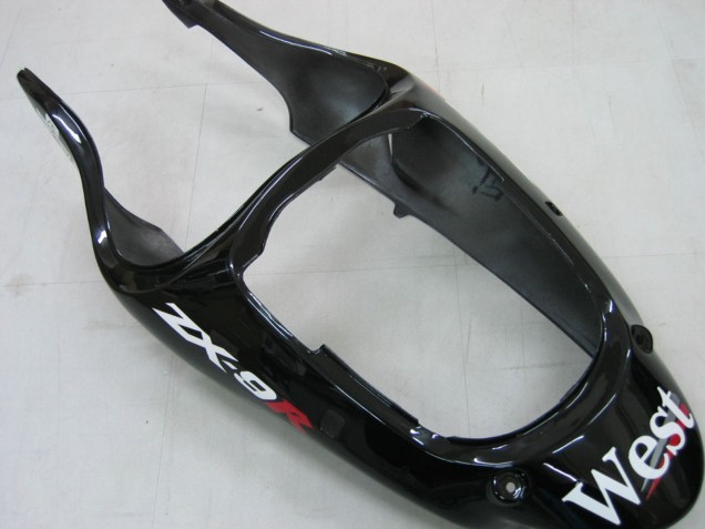 Descuento Carenados Moto Kawasaki ZX9R 2000-2001 - Negro Brillante Blanco West