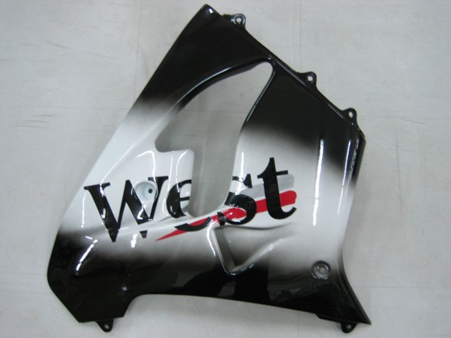 Descuento Carenados Moto Kawasaki ZX9R 2000-2001 - Negro Brillante Blanco West