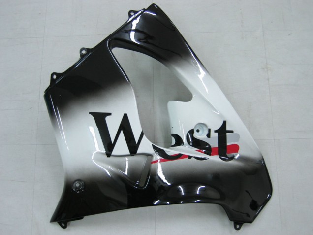 Descuento Carenados Moto Kawasaki ZX9R 2000-2001 - Negro Brillante Blanco West