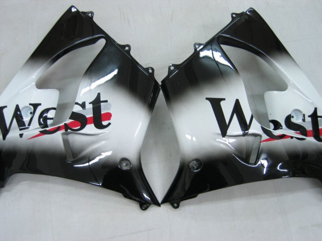 Descuento Carenados Moto Kawasaki ZX9R 2000-2001 - Negro Brillante Blanco West
