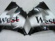 Descuento Carenados Moto Kawasaki ZX9R 2000-2001 - Negro Brillante Blanco West