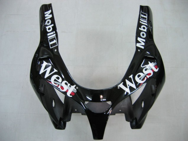 Descuento Carenados Moto Kawasaki ZX9R 2000-2001 - Negro Brillante Blanco West