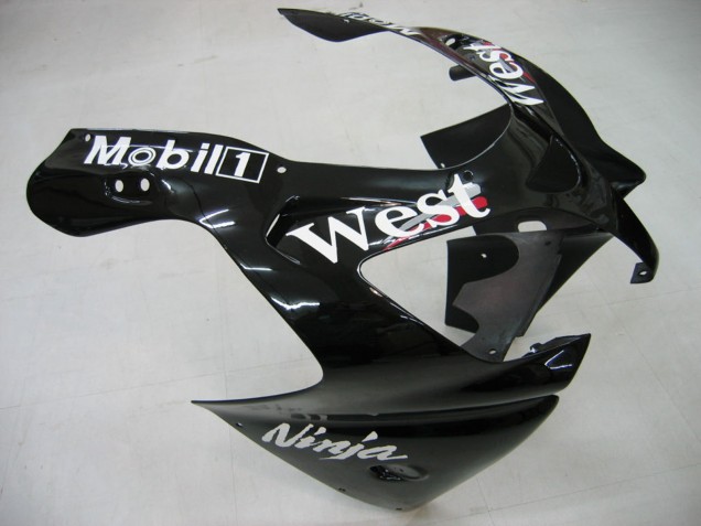 Descuento Carenados Moto Kawasaki ZX9R 2000-2001 - Negro Brillante Blanco West