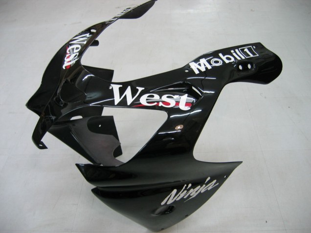 Descuento Carenados Moto Kawasaki ZX9R 2000-2001 - Negro Brillante Blanco West