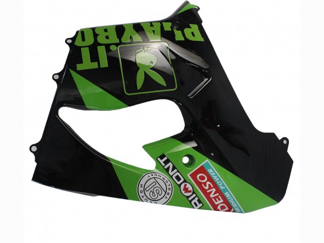 Descuento Carenados Moto Kawasaki ZX9R 2000-2001 - Verde Negro Playboy DENSO
