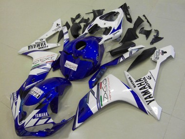 Descuento Carenados Moto Yamaha YZF R1 2007-2008 - Blanco Azul Becker Motul