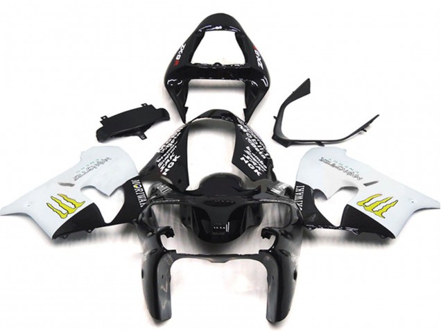 Descuento Carenados Moto Kawasaki ZX9R 2002-2003 - Blanco Negro Brillante Amarillo Monstruo