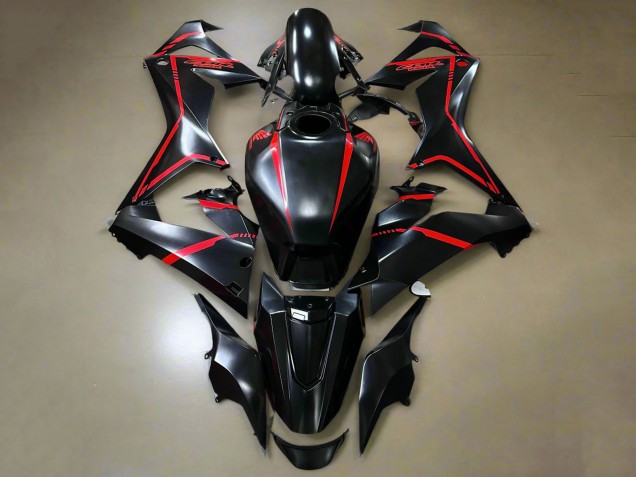 Descuento Carenados Moto Honda CBR650R 2021-2023 - Negro Brillante Rojo Raya