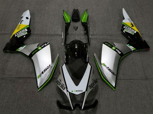 Descuento Carenados Moto Aprilia RSV4 1000 2009-2015 - Plata Negro Verde Amarillo