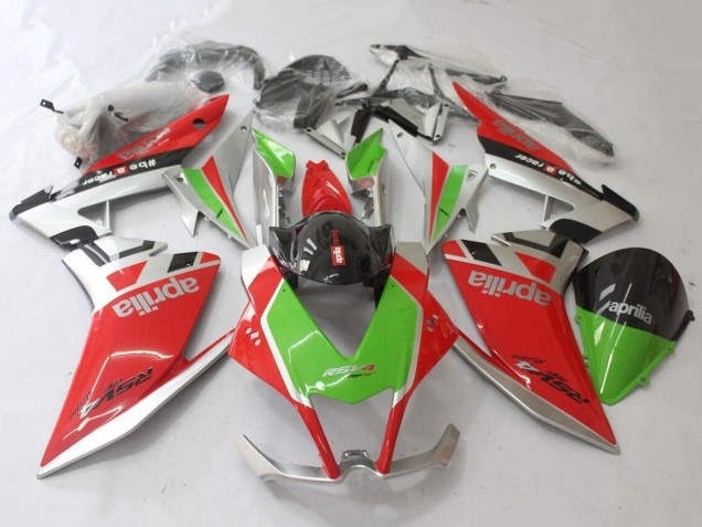 Descuento Carenado Moto Aprilia RSV4 1000 2009-2015 - Rojo Plata Verde Negro