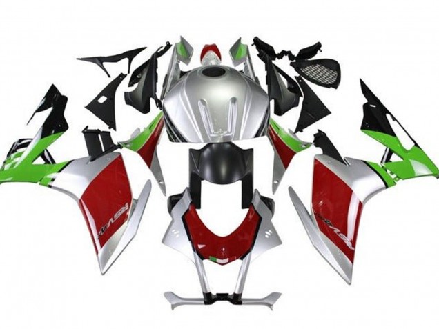 Descuento Carenados Moto Aprilia RSV4 1000 2009-2015 - Plata Negro Rojo Verde